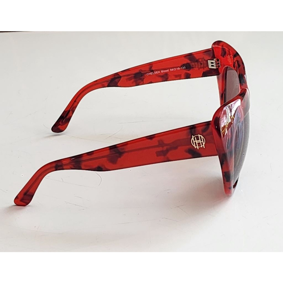House of Harlow 1960 Chelsea Oversized Cat Eye Tortoise Sunglasses Red - Picture 9 of 9